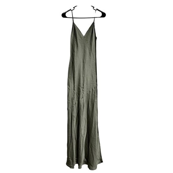 NEW L’AGENCE 100% Silk Serita Maxi V Neck Bias Designer Romantic Slip Dress NWT - Picture 2 of 8